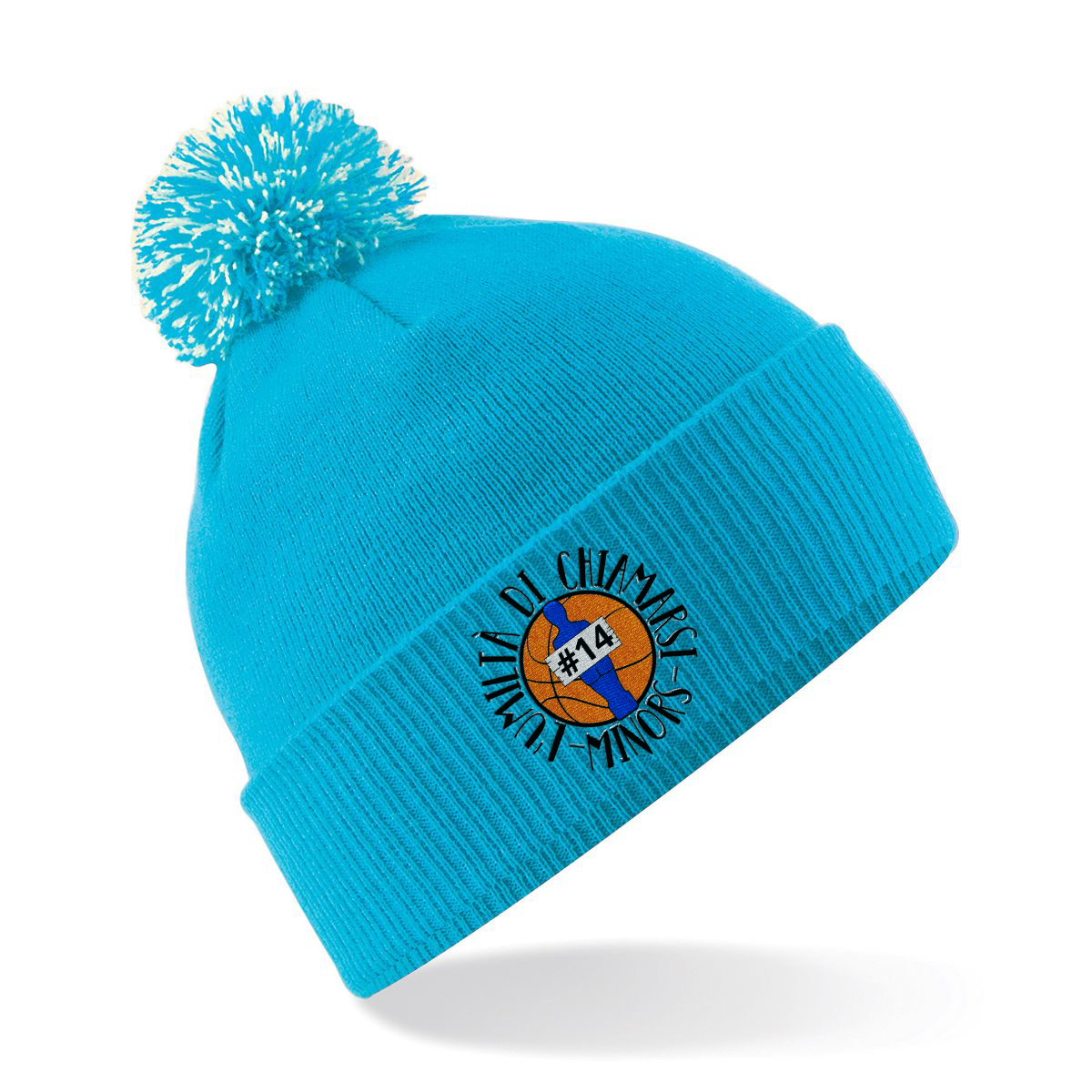 Winter Cap PonPon Surf Blue - Personalizzato